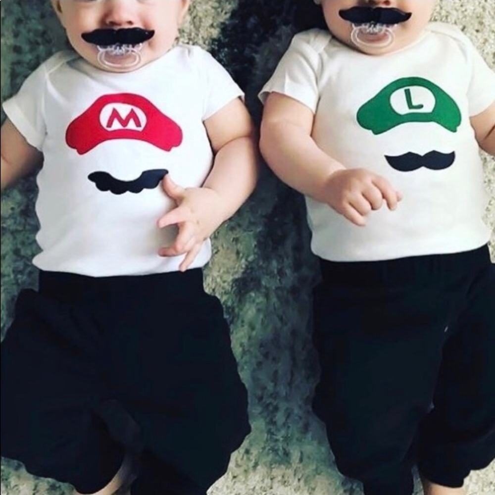 Single Super Mario Bros onesie-  Mario or Luigi